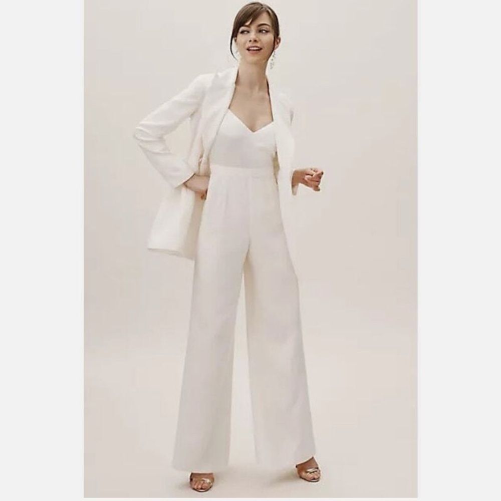 BHLDN x Jill Stuart Nicki Jumpsuit Off-White BRIDAL Size 2